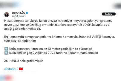 İstanbul'da Anız Yangını Önlemleri Yürürlükte