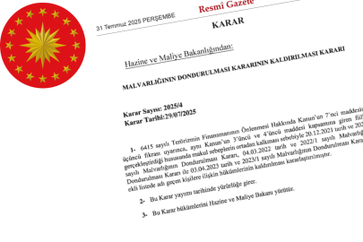Mal Varlıkları Serbest Bırakıldı